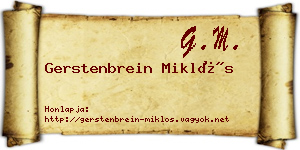 Gerstenbrein Miklós névjegykártya