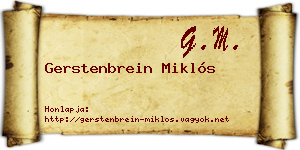 Gerstenbrein Miklós névjegykártya